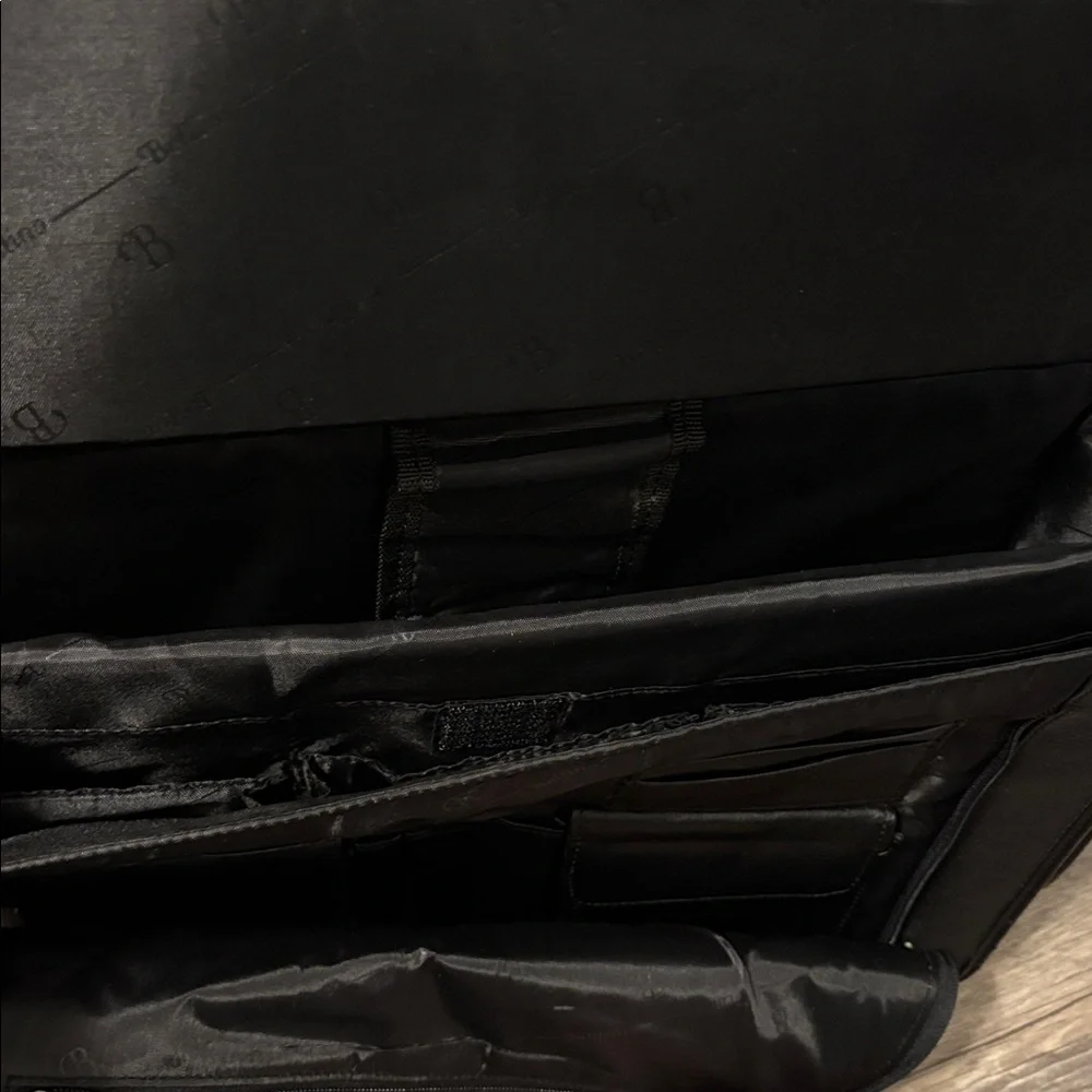 Sleek Black Leather Briefcase for Men